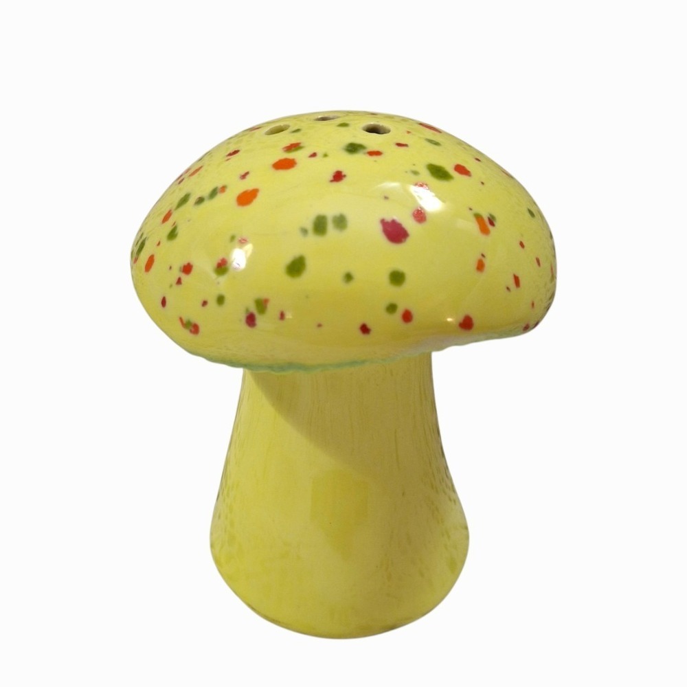 VTG Mushroom Refrigerator Baking Soda Holder Ceramic Cozy Cottage Core Yellow